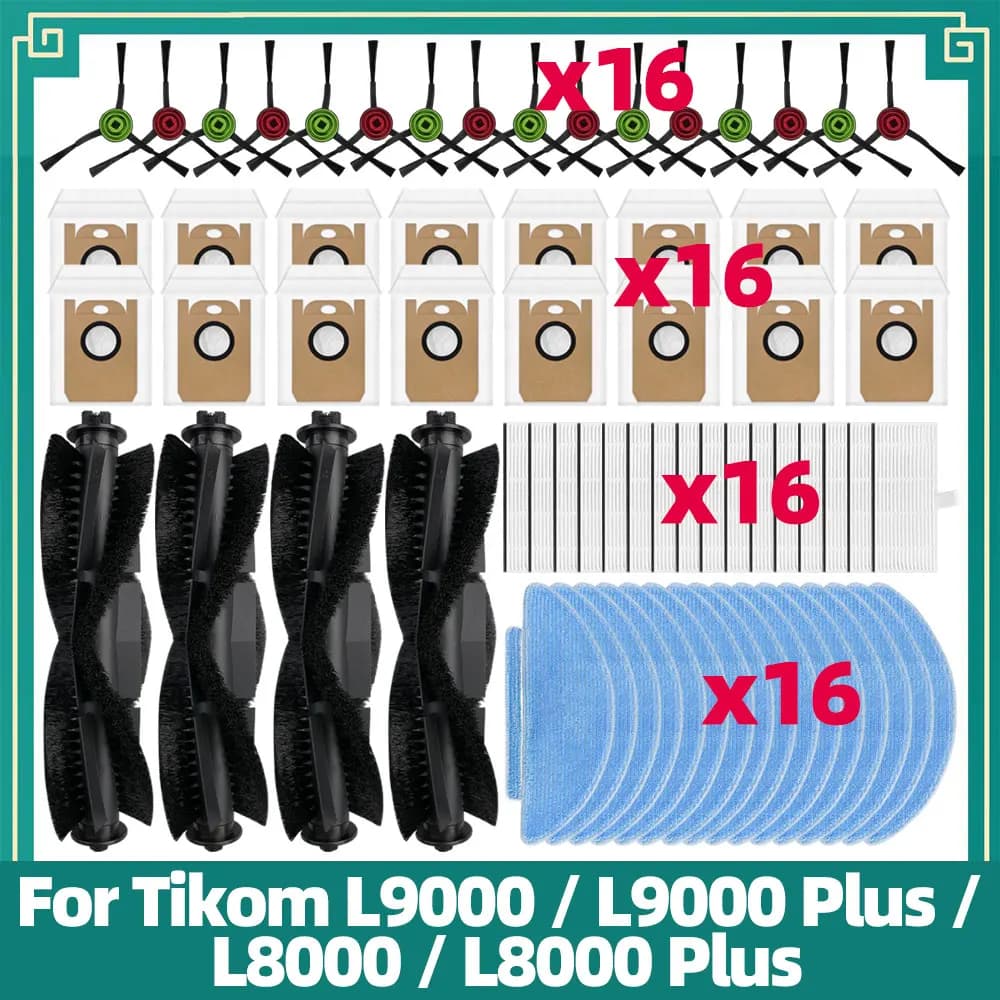 Fit For Tikom L9000 / L9000 Plus / L8000 / L8000 Plus Spare Parts Main Side Brush Hepa Filter Mop Cloth Dust Bag Accessories