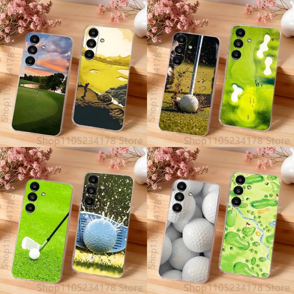Sport Golf Ball Clear Phone case suitable for Samsung S30,S25,S24,S23,S21,S22,S20,S10,5G,FE,lite,PIus,Ultra Transparent