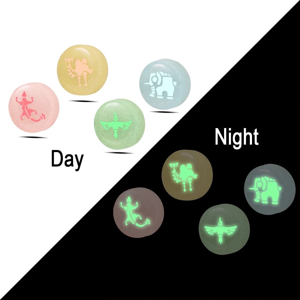 4pcs Luminous Silicone Thumb Grip Caps Compatible with Nintendo Switch OLED/Switch Lite/Switch Joystick Glitter Protective Cover