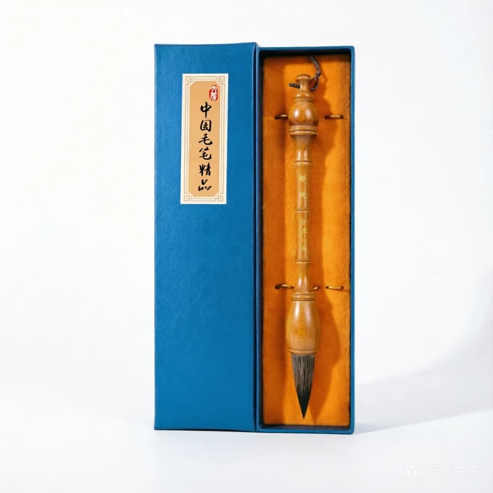 Master Handmade Calligraphy Brush Set - Wooden Weasel Hair Dou Brushes for Chinese Painting & Couplets, Essential for Artists