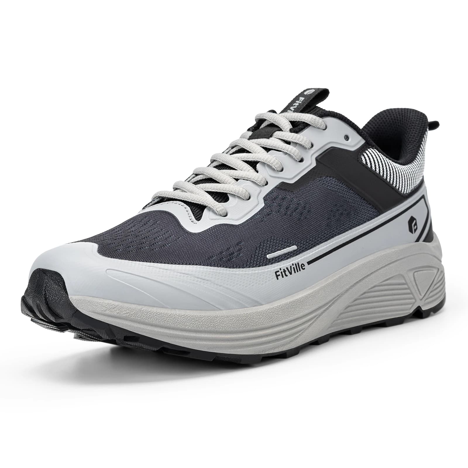 FitVille Scarpe Sportive Larghe Resistenti all'Usura per Escursionismo e Trail Running da Uomo, Sneakers Ammortizzate con Supporto dell'Arco Plantare Antiscivolo