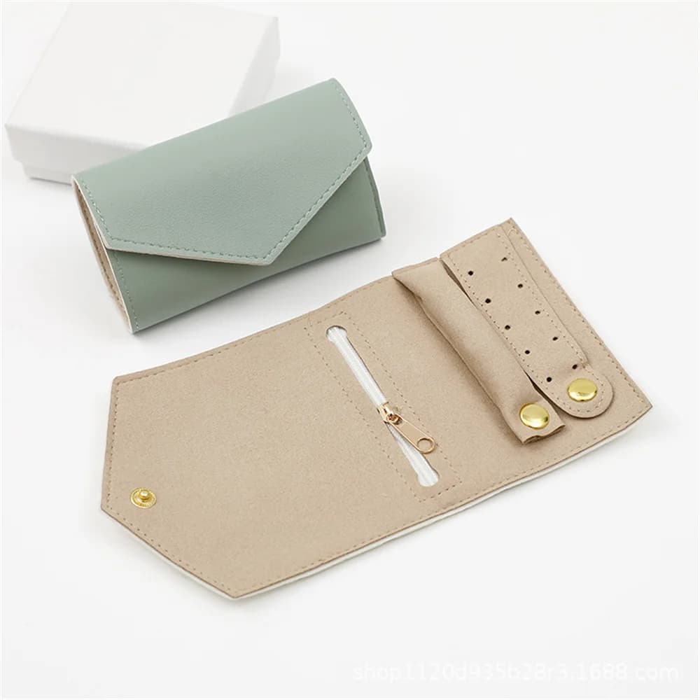 Organizzatore di gioielli portatile da viaggio borsa arrotolabile custodia pieghevole per gioielli per collane con anello braccialetto custodia per esposizione di orecchini