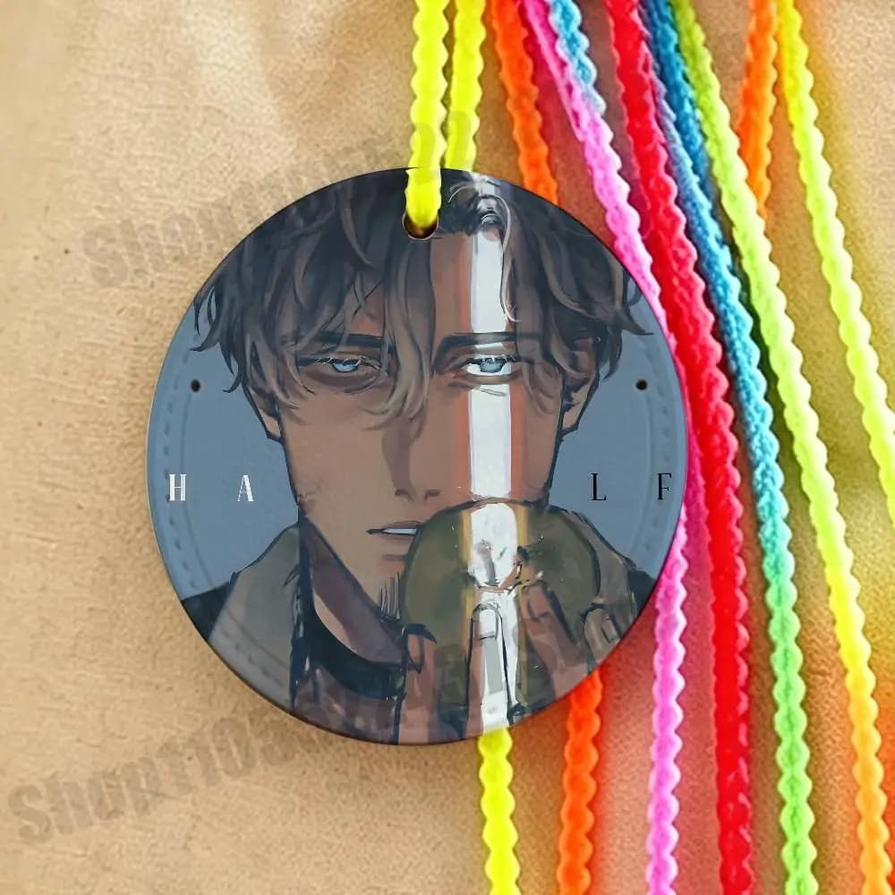 Etichetta per bagagli in pelle con nome e indirizzo a tema anime M-Milgram, con catena, adatta per borse da viaggio, zaini, borse da lavoro e cinturini identificativi.