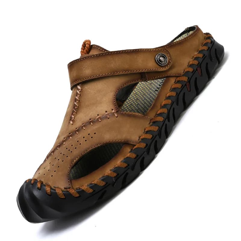 2023 Sandals Summer Men Leather Classic Men Shoes Slippers Soft Sandals Men Roman Comfortable Outdoor Walking Footwear