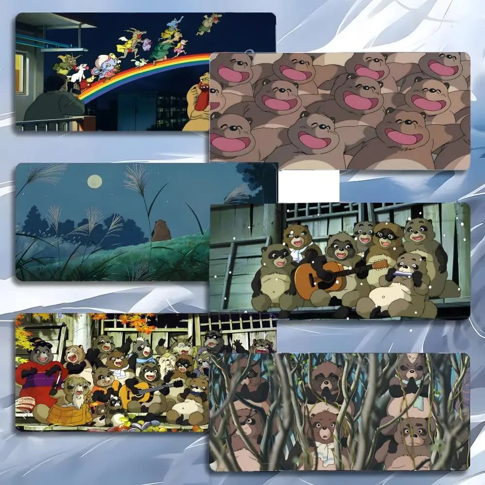 Tappetino per mouse P-Pom Poko con animazione calda e vivace, tappetino per mouse grande da gioco con bordi rinforzati, tappetino da scrivania per PC