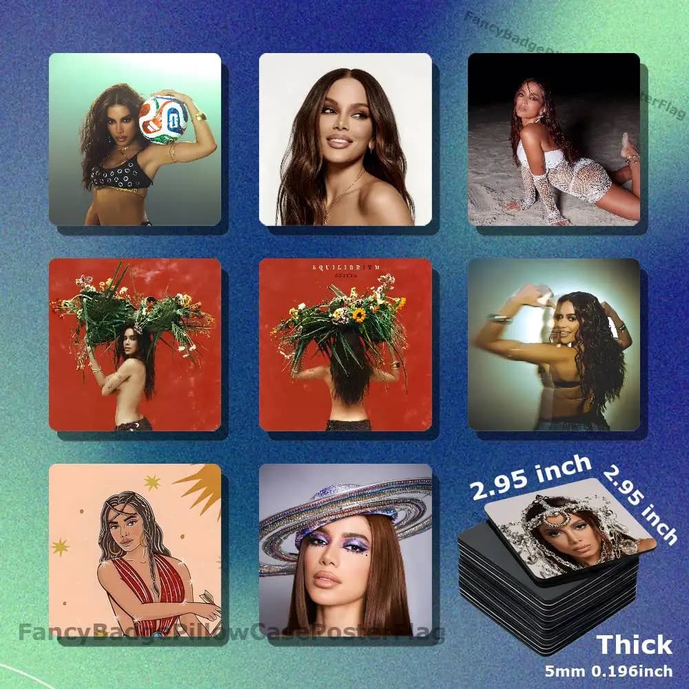A-Anitta EQUILIBRIVM Acrylic Refrigerator Magnets Square Tiles with Magnetic Sheets for Home Decoration