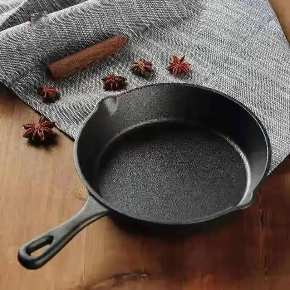Mini Padella in Ghisa Antiaderente per Uova Fritte e Ravioli, Utensile da Cucina per Colazione, Padella Portatile per Esterni