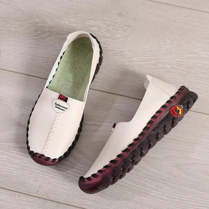 2024 New Spring Casual Women Shoes Platform Loafers Lace Up Leather Flats Slip-On Mom Shoe Mujer Zapatos Chaussure Femme