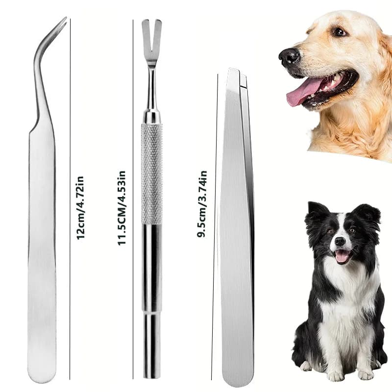 1/3pcs Stainless Steel Pet Grooming Kit Flea Removal Comb Portable Washable Home Outdoor Daily Pet Care Supplies
