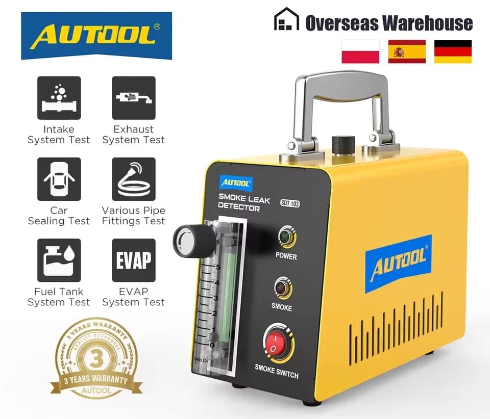 AUTOOL SDT103 12V Automotive Macchina del Fumo Rilevatore di Perdite Auto Fumo Tester EVAP Sistema Oil Pipeline Perdite Tester Strumento