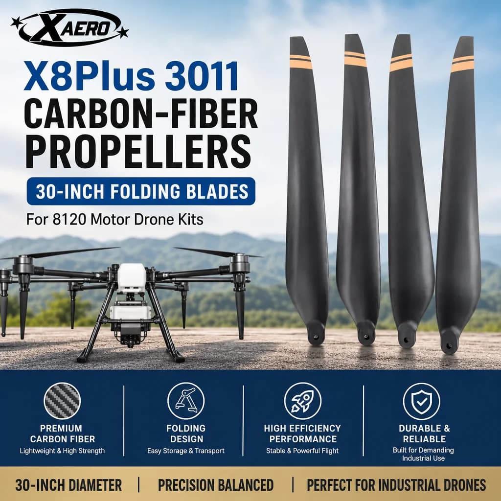 Eliche Hobbywing X8Plus 3011 Carbon Fiber | 30 inch folding blades for 8120 engine drone kit