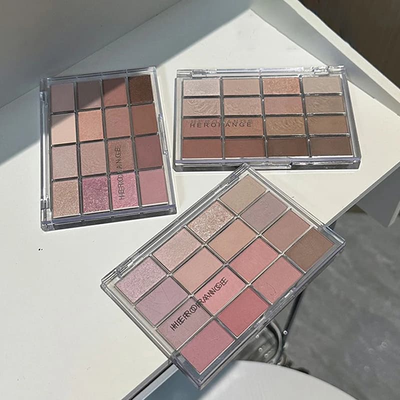 16 Color HERORANGE Shade Palettes – Perlescent and opaque, high pigmentation, waterproof, long lasting