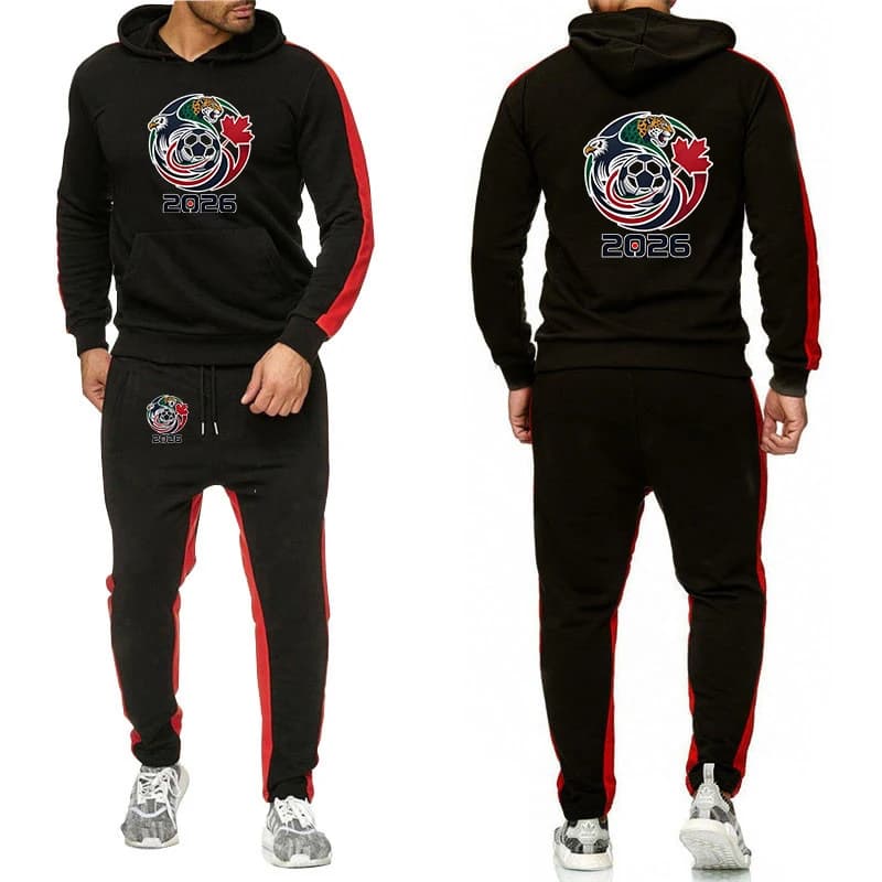 2026 USA Canada Mexico Soccer The men's solid-color suit set comes design is suitable for spring and autumn hoodies