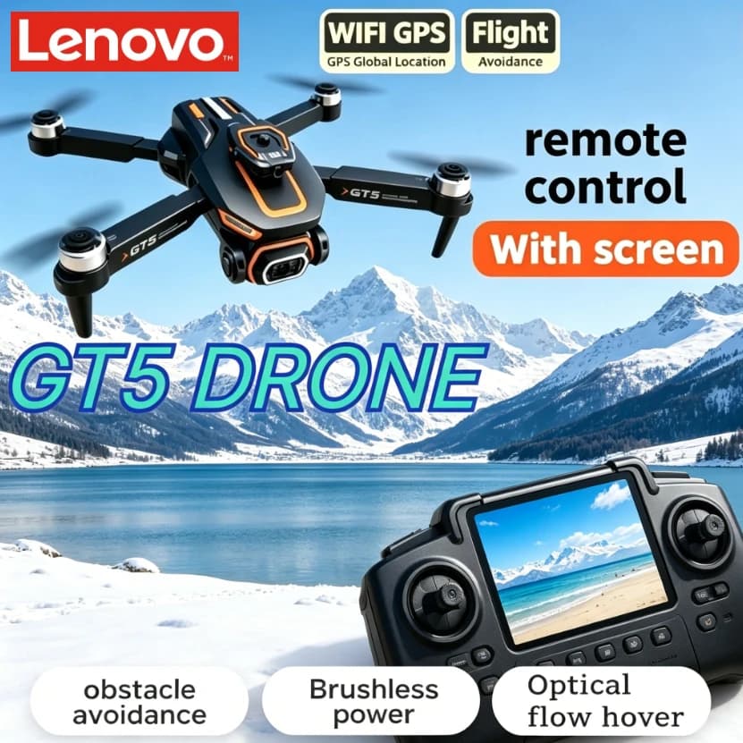 Lenovo GT5 GPS Foldable Drone 8K Dual Camera 5G WIFI FPV Brushless Optical Flow Obstacle Avoidance Quadcopter Drone