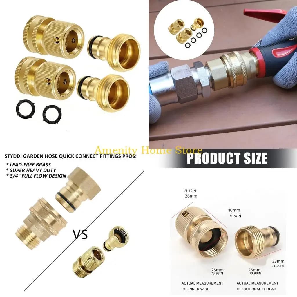 F26C Tubo da giardino universale da 4 pezzi Accessori per irrigazione da giardino a collegamento rapido