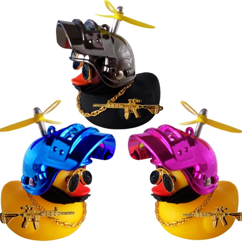 Motor accessories Yellow duck with helmet for bike without lights Car accessories Anatra in interior decoration of the car