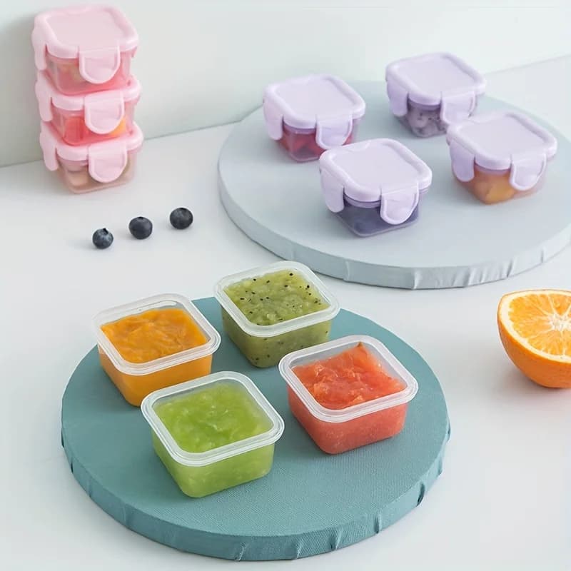 4 pieces for set of square reusable food containers with lid: hand washable, plastic, rectangular, manual, without supply required,