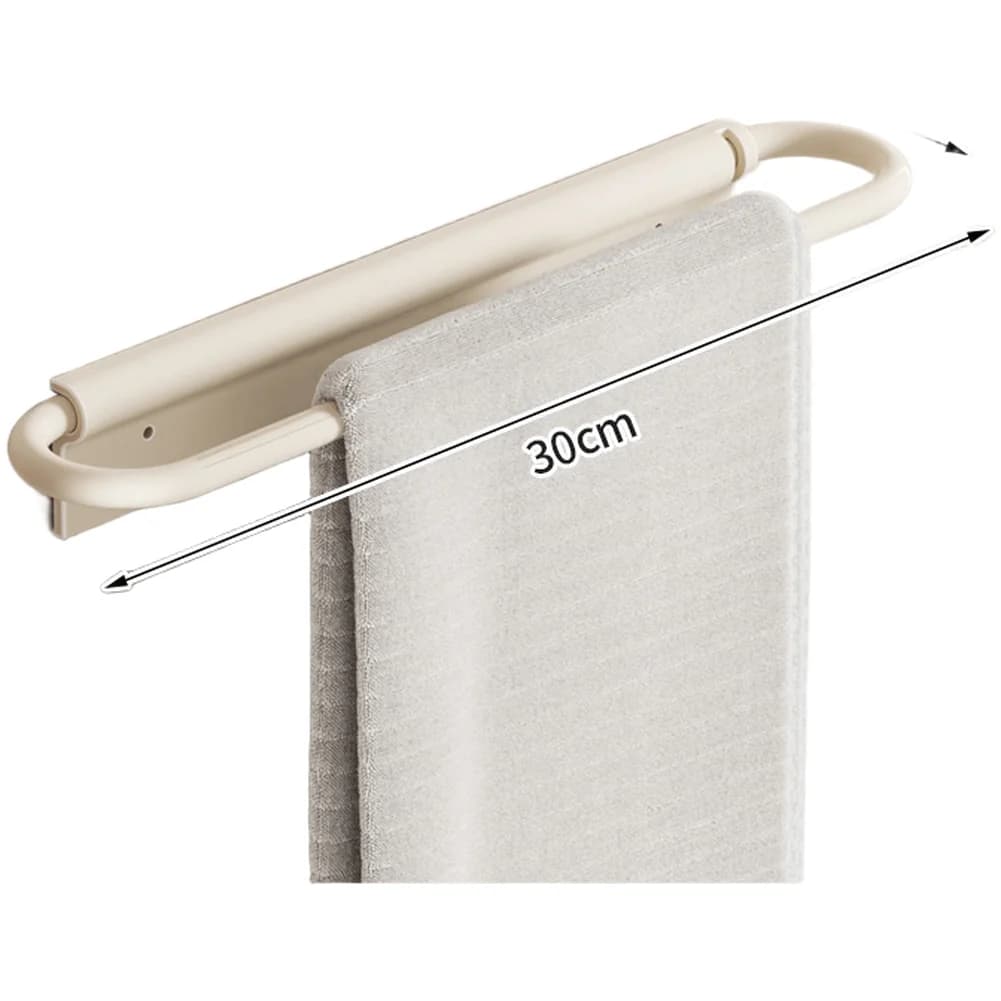 Space Saving Foldable Towel Rack Aluminum Wall Mounted Towel Bar for Bathroom Swivels Flat Against Wall Supports Up to 10kg Load