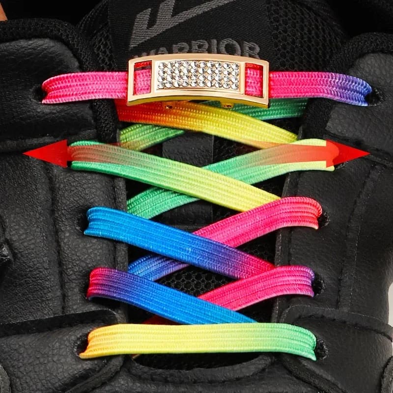 NEW Glitter Elastic Laces Sneakers Tennis No Tie Shoe Laces Diamond Lock Shoelaces Without Ties Flat Shoelace Shoes Accessories