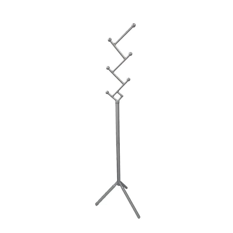 Aluminum Alloy Coat Rack Tripod Stand with 6 Hooks, Gold Freestanding Clothes Hanger for Bedroom Living Room