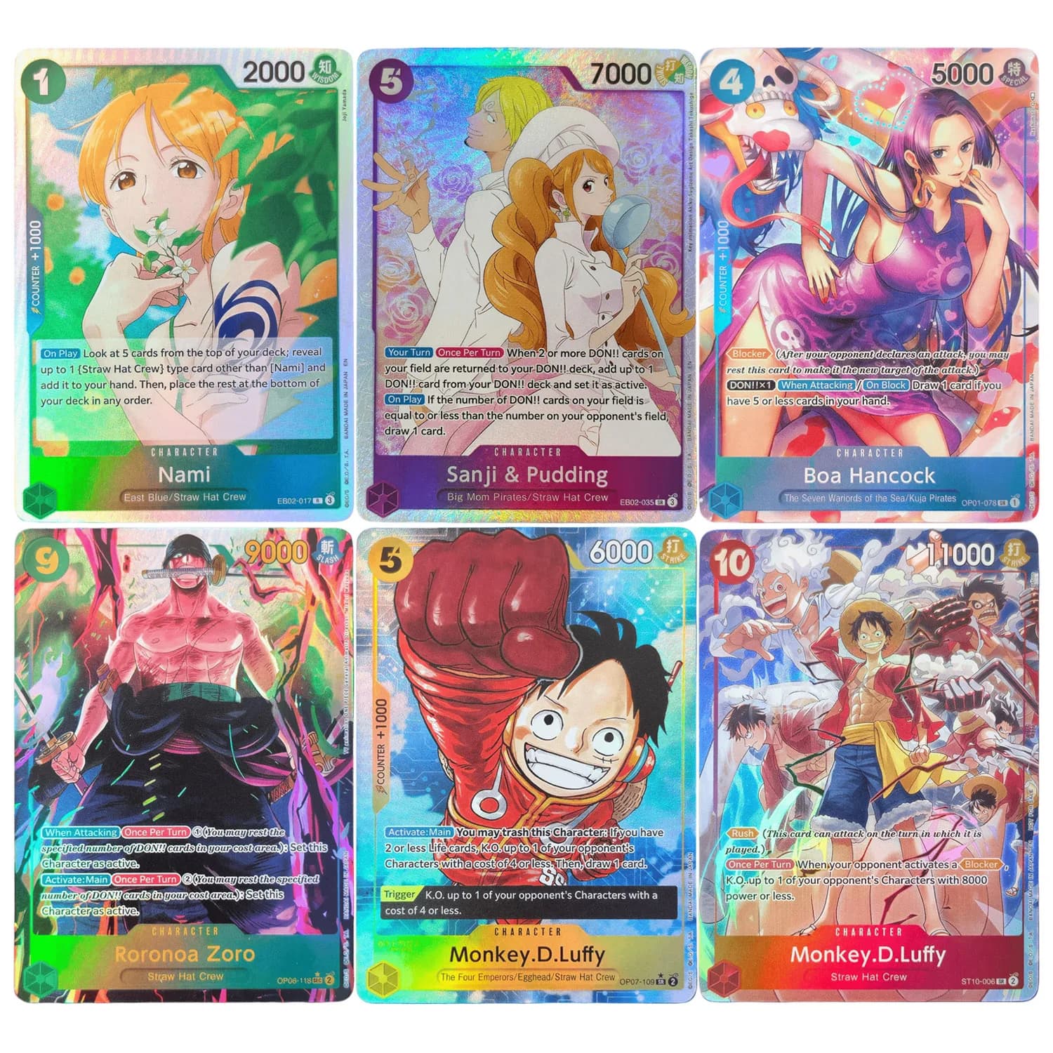 Self Made Proxy One Piece English Robin Chopper Bonney Luffy Nami Hancock Roger Pudding Game Anime Collectible Card Toy
