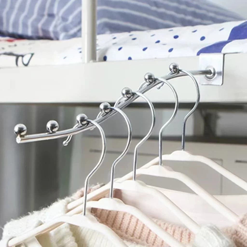 1pc Supermarket Shelf Beaded Hook Wall Mounted Balcony Hanger Beaded Hook Clothing Store Display Rack Hooks Home Accessories