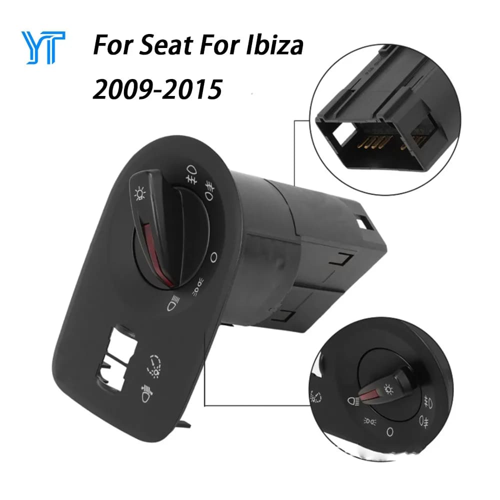 Nuovo Interruttore di Controllo Fari e Fendinebbia per Seat Ibiza 2009-2015, Accessori Auto 6J1941531J 6J1941531AL