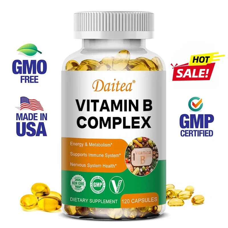 The organic vitamin B complex supports energy, immune health, antioxidant suplement - 30/60/120 vegetarian capsules