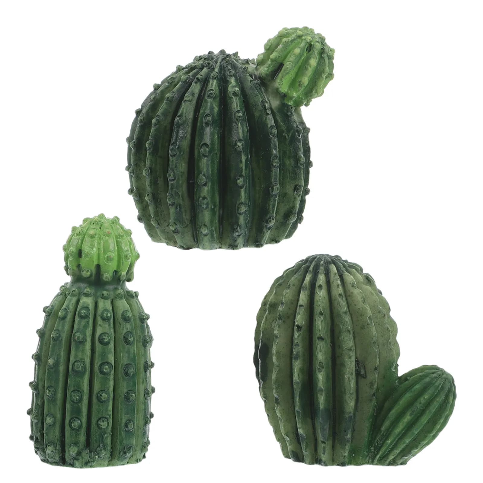 Set di 3 Piante in Resina per Micro Paesaggi, Cactus Artificiali per Decorazione Giardino in Miniatura, Piante Succulente Finte per Casa e Ufficio