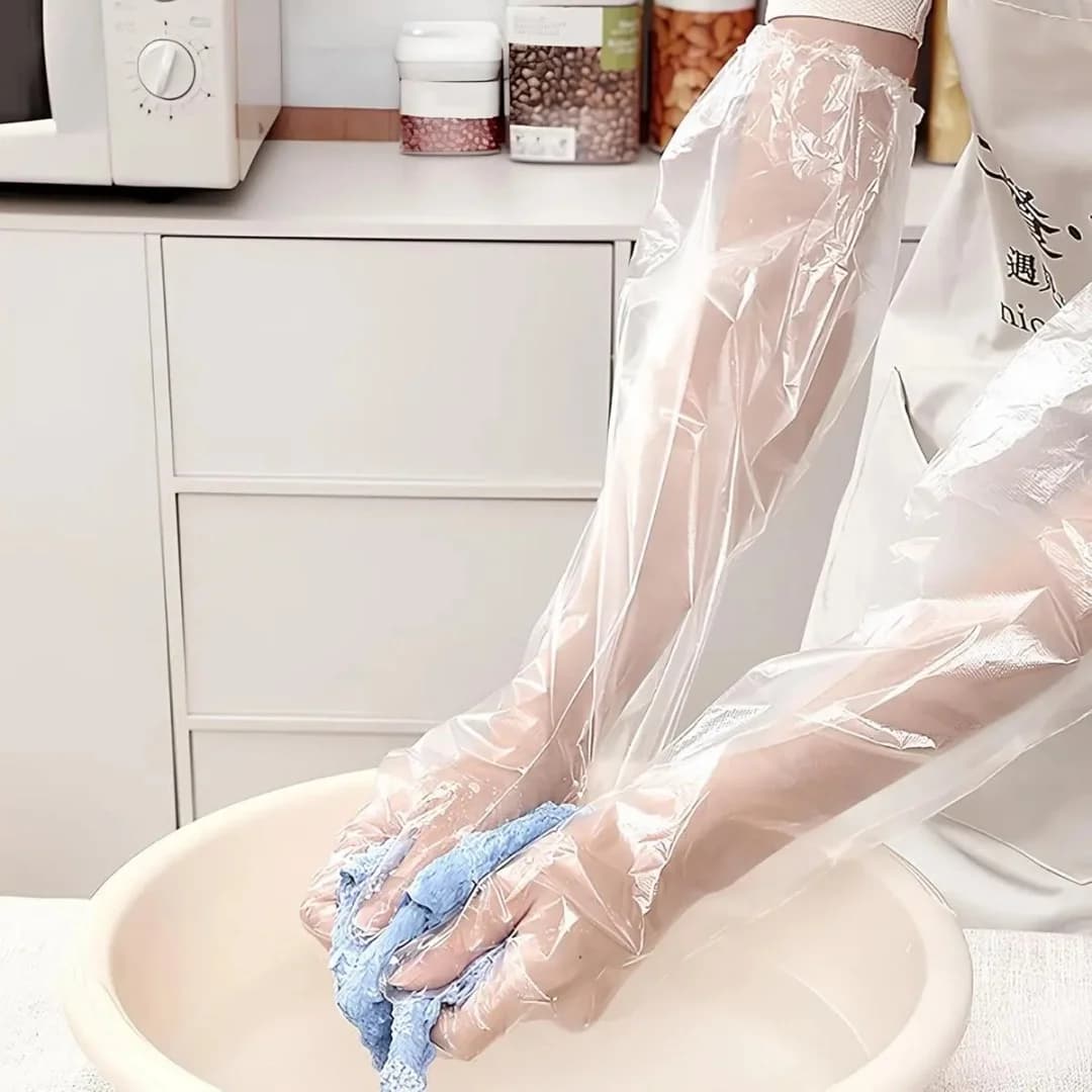 10-Piece Clear Disposable Gloves, Latex-Free Tpe Material, Waterproof & Tear-Resistant, Ideal for Kitchen, Baking, Dining, Dishwashing