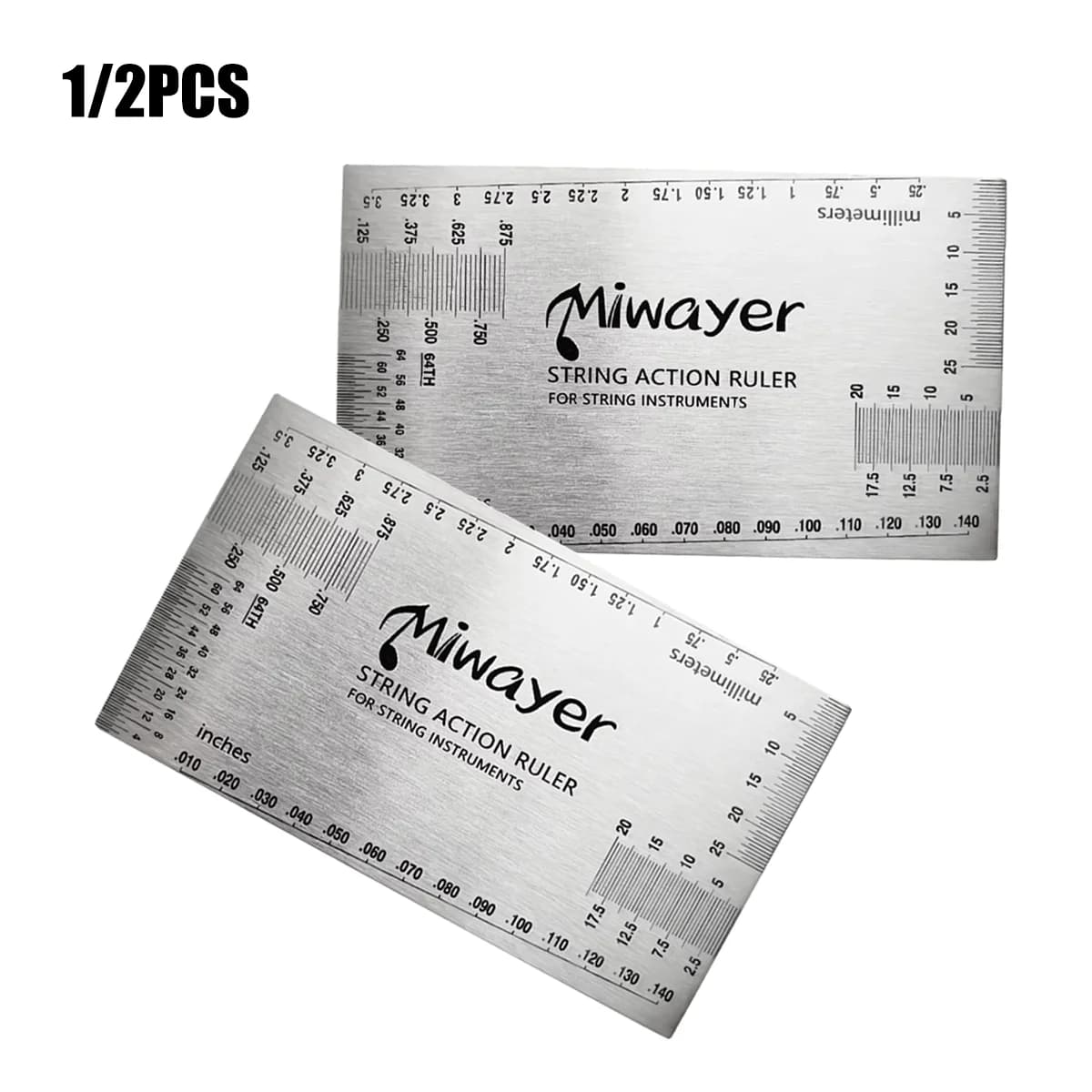 Miwayer Universal String Action Measuring Ruler, Precision Gauge for Daily Repair of Guitar Ukulele Banjo Mandolin Bass Miwayer