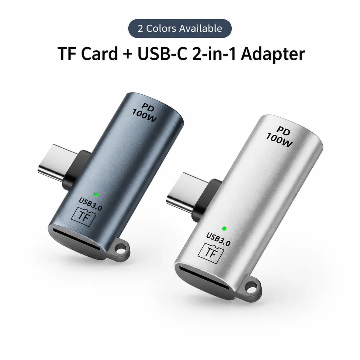 USB C to Micro SD Card Reader with 100W PD Charging, 2-in-1 Type C to TF Card Adapter 5Gbps USB 3.0, Aluminum Memory Card Viewer