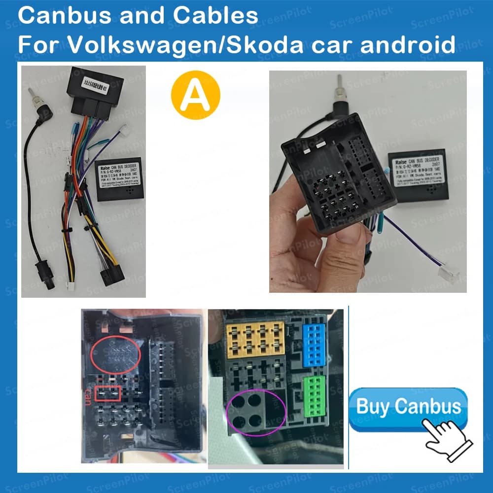 Android Radio Cable Accessories For Volkswagen Golf 5 6 Polo Passat Tiguan Jetta Touran Skoda Navi Radio CANBUS BOX VW-RZ CANBUS