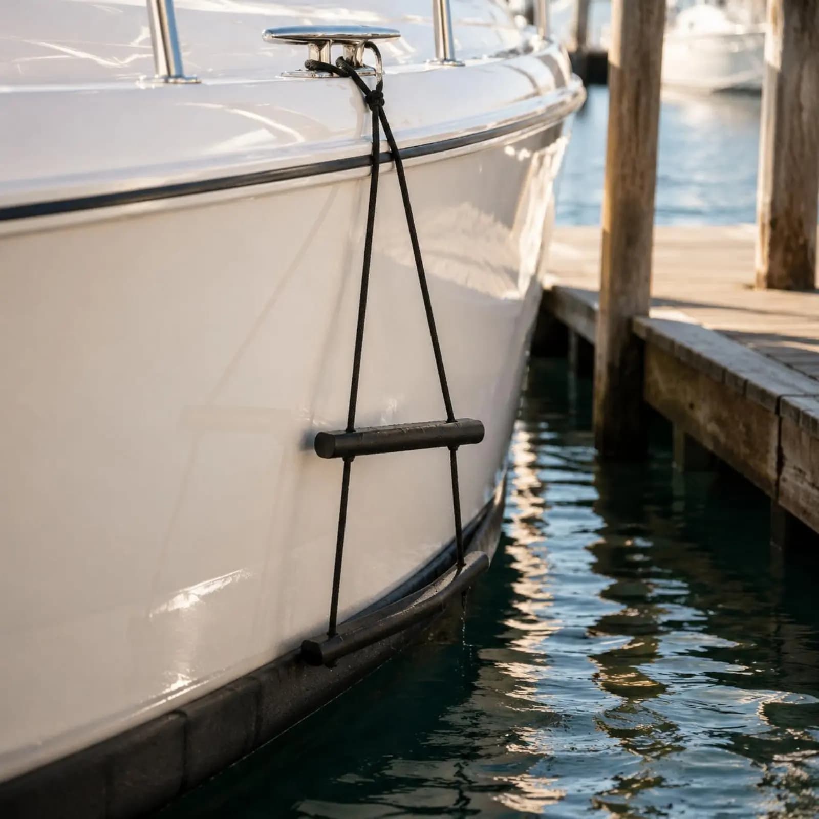 Boat Boarding Ladder Lightweight Boarding Rope Ladder Marine Gear Hanging Loop Black for Boats