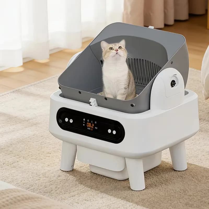 New Arrival Smart Fully Automatic Cat Litter Box Large Splash-Proof Electric Cleaning Open-Style Easy-Clean Cat Toilet Litter