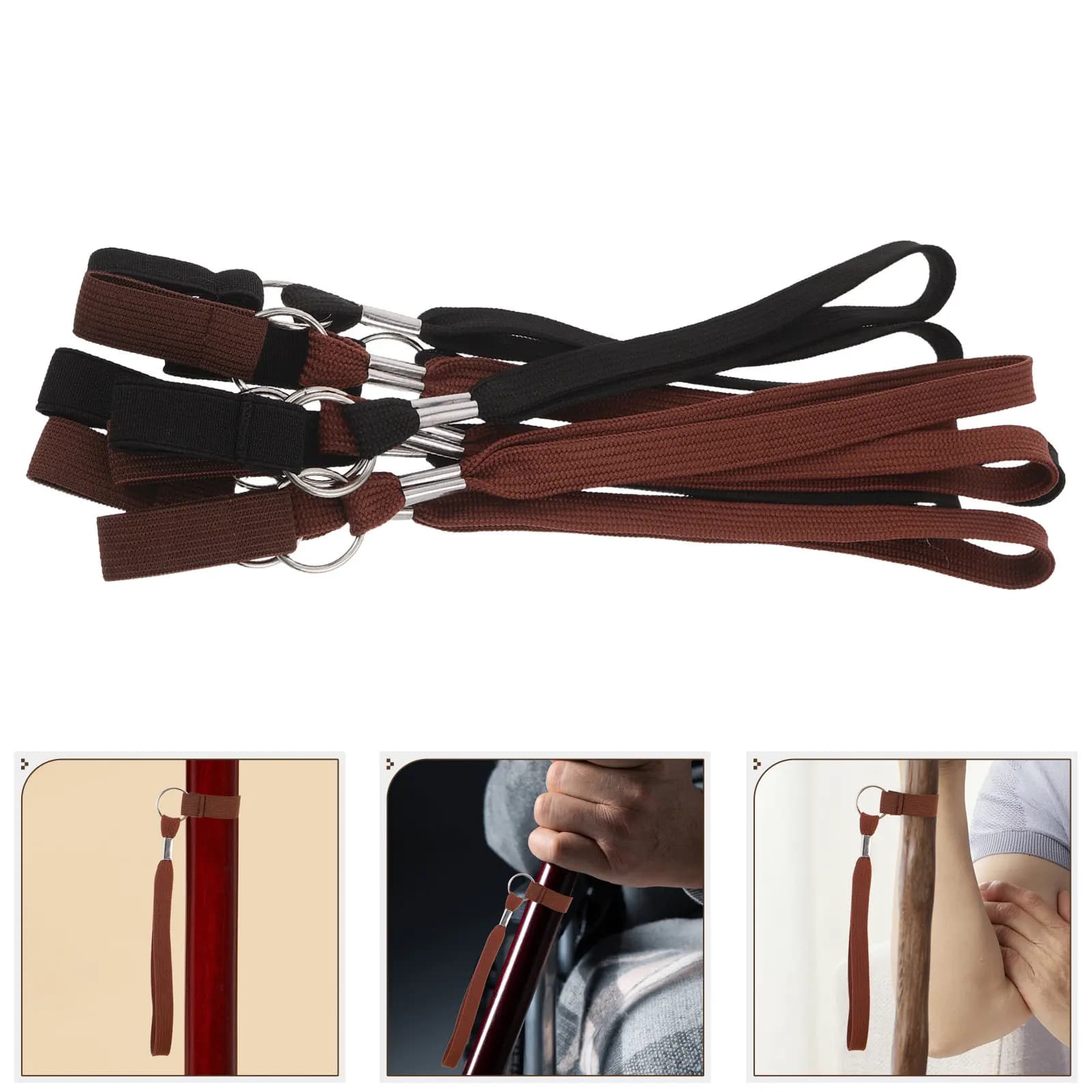 8 Pezzi Cinturino da Polso Antiscivolo per Bastone da Passeggio, Cordino Elastico Morbido per Bastoni da Trekking, Accessori per Bastoni da Arrampicata