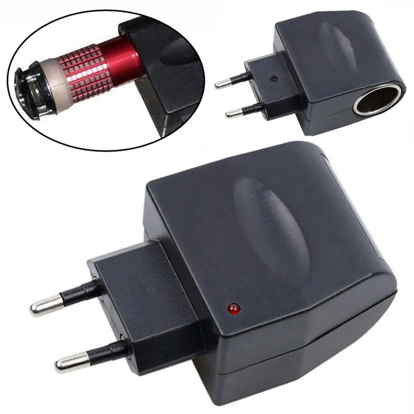 QXNY Adattatore universale da 220 V CA a 12 V CC per auto, convertitore da presa 220 V a 12 V, accendisigari domestico, presa UE
