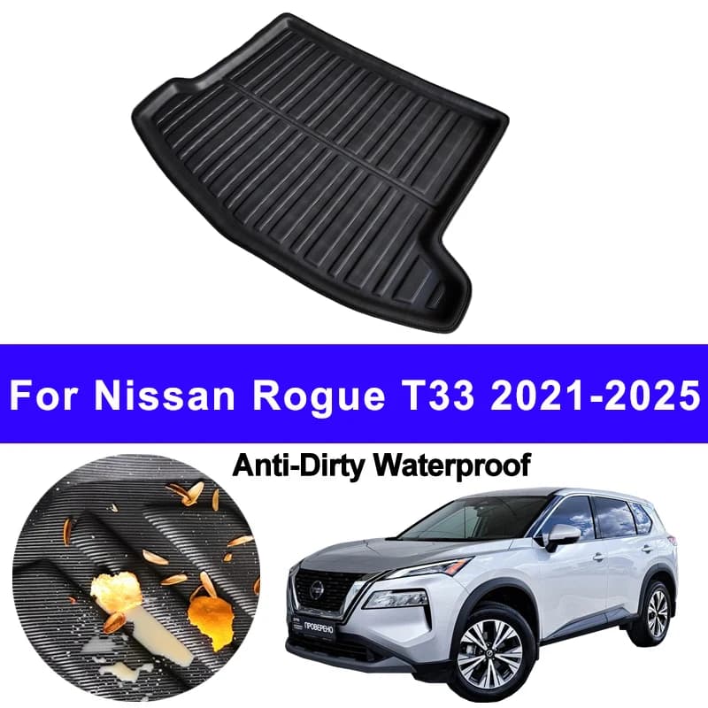 Auto Auto Boot Posteriore Cargo Liner Vassoio Tronco Zerbino Tappeto per Nissan Rogue T33 2021 - 2025 Pad Anti-sporco Anit-Water 2022 2023 2024