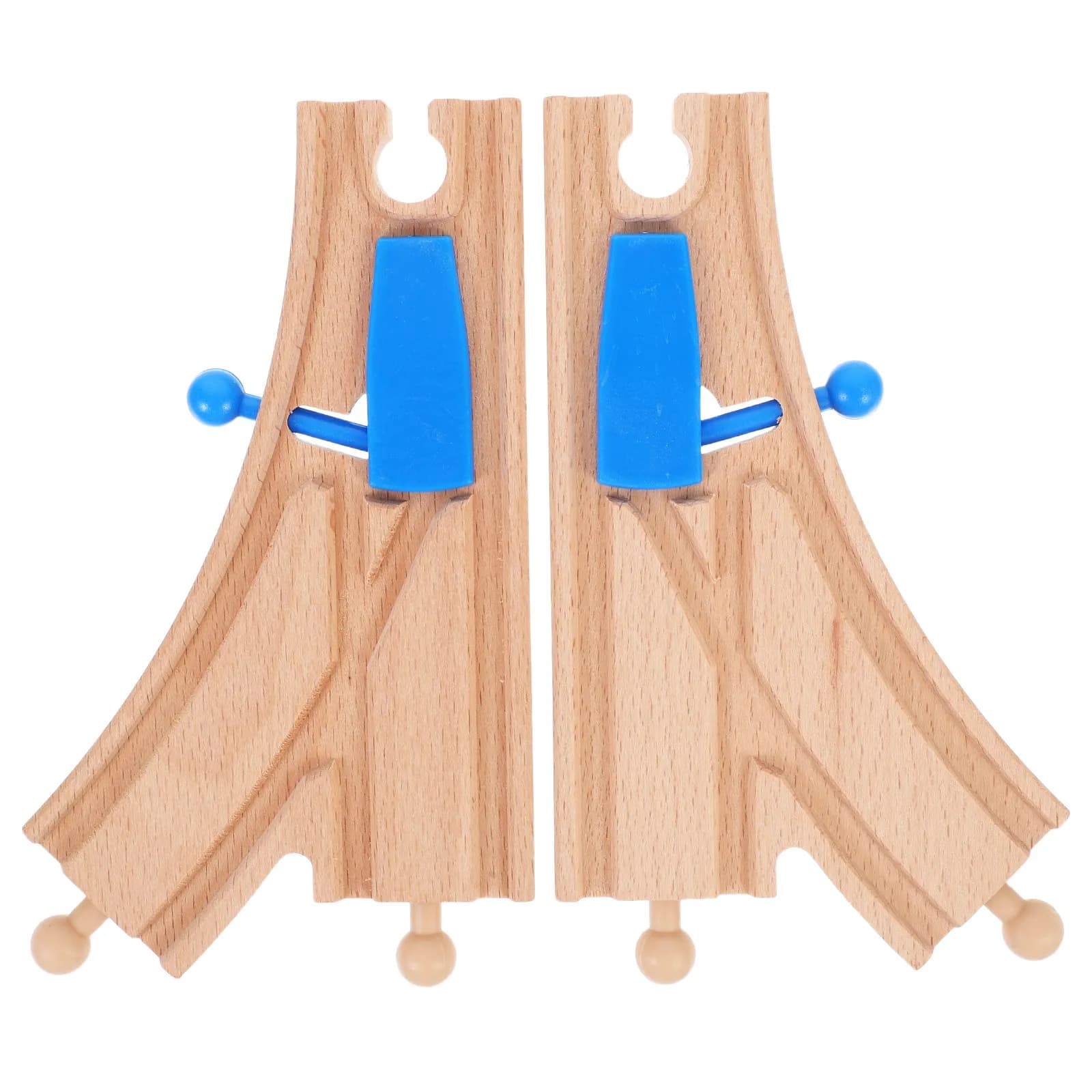 2 Pezzi Giunti di Derivazione in Legno per Pista Trenino, Accessori per Pista, Migliora il Gioco Creativo, Compatibile con i Marchi Principali, Divertimento Educativo