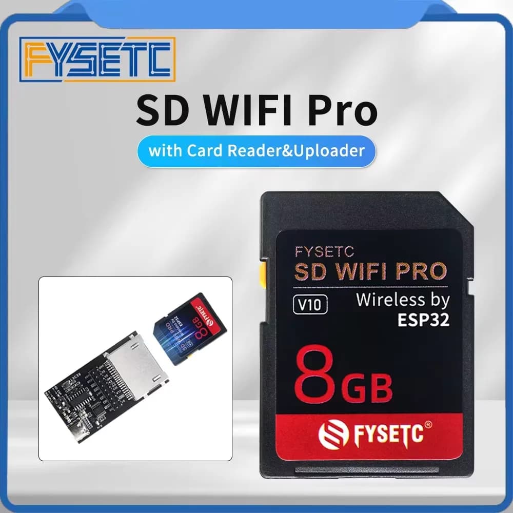 FYSETC SD WIFI Pro Wireless Transmission 8GB Card Base su ESP32 con lettore di schede e supporto per Uploader websever per stampante 3D
