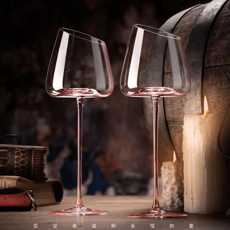 Set di bicchieri da vino rosso fenicottero rosa francese Calice in vetro di cristallo Tazza da vino champagne con fondo concavo con bocca inclinata creativa