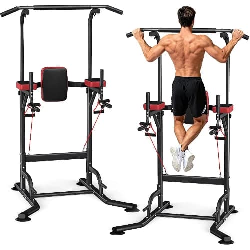 Stazione Multifunzione Autoportante per Trazioni e Flessioni, Altezza Regolabile, Attrezzatura per Allenamento di Forza e Fitness Domestico