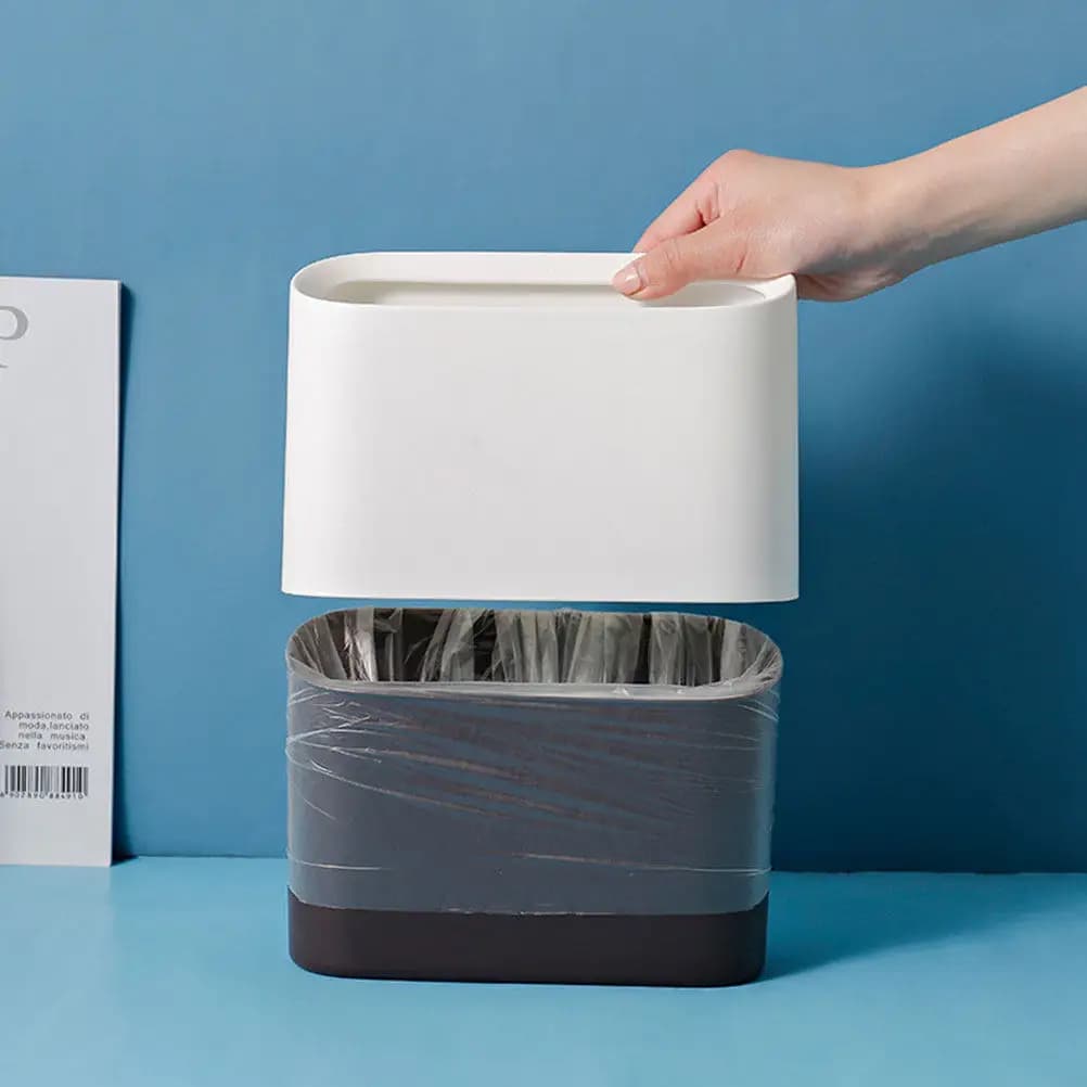 Mini Cestino da Scrivania, Elegante e Minimalista, per Ufficio, Soggiorno, Camera da Letto, Bancone, Cestino Portatile