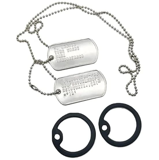 2 Collane Personalizzate Stile Militare con Catena a Sfera e Silenziatore, Set di Medagliette per Cani in Acciaio Inossidabile