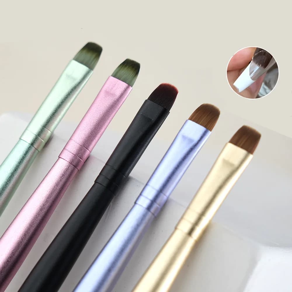 1/5Pcs Different Colored Handle Gel Painting Brush Nail Art For Gel Tip Extension Acrylic Builder Accessory Nail Art Brushes