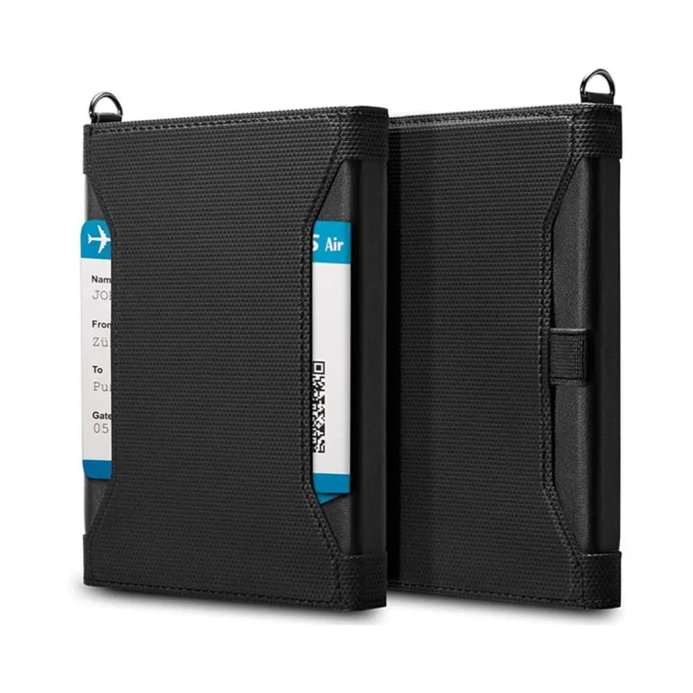 High Quality Solid Color Passport Holder Leather RFID Blocking Protective Cover Protector Ticket Slot Clip Travel Card Bag