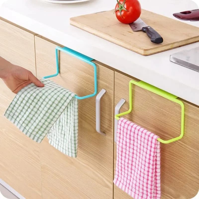 1PC porta asciugamani in plastica porta asciugamani multifunzione armadio porta posteriore accessori da cucina organizer per la casa