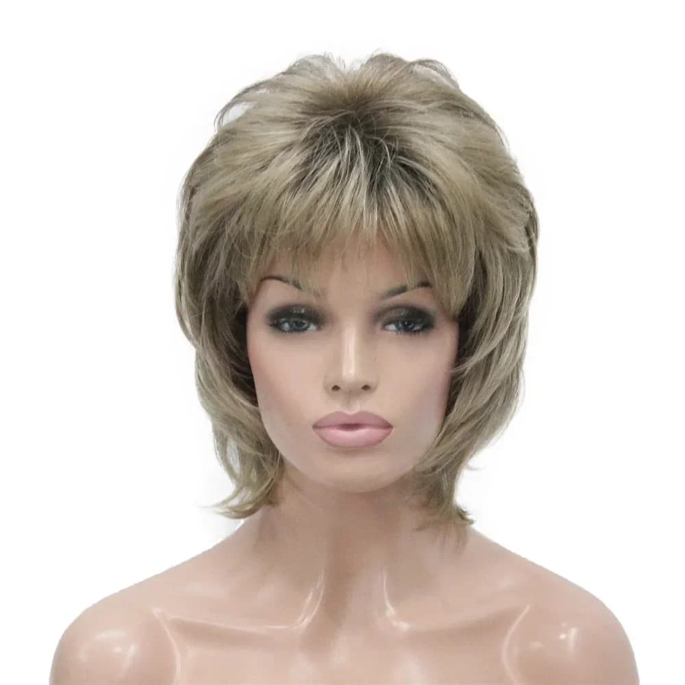 StrongBeauty Women's Synthetic Hair Short Auburn/Blonde Hair Wigs Natural Without Hood Layered Hairstyles