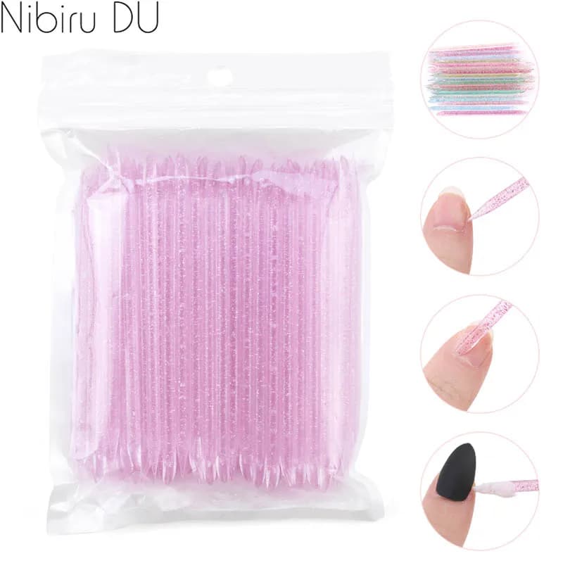 Double-end reusable twigs from 50/100 pieces – Crystal nail art tool for manicure and pedicure