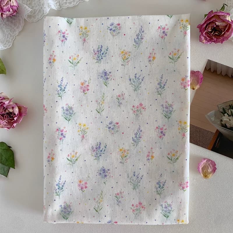 Tessuto floreale punteggiato in puro cotone da 145 cm * 50 cm adatto per lenzuola abiti pigiami altri tessuti